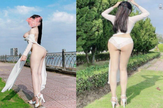 Video sex áo dài lộ bím bên sông nước